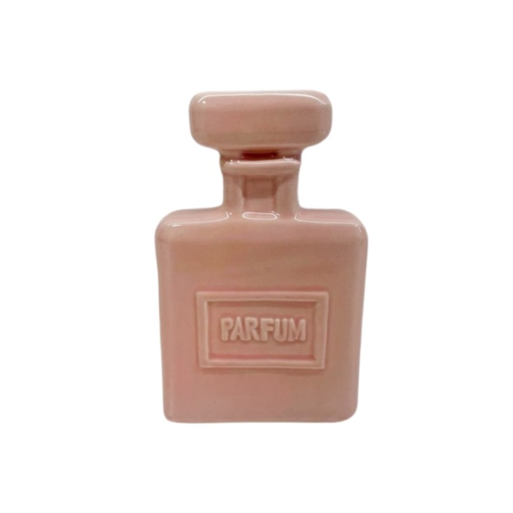 Vintage Millennial Pink Ceramic Parfum Perfume Bottle MCM Decorative - True Vtg